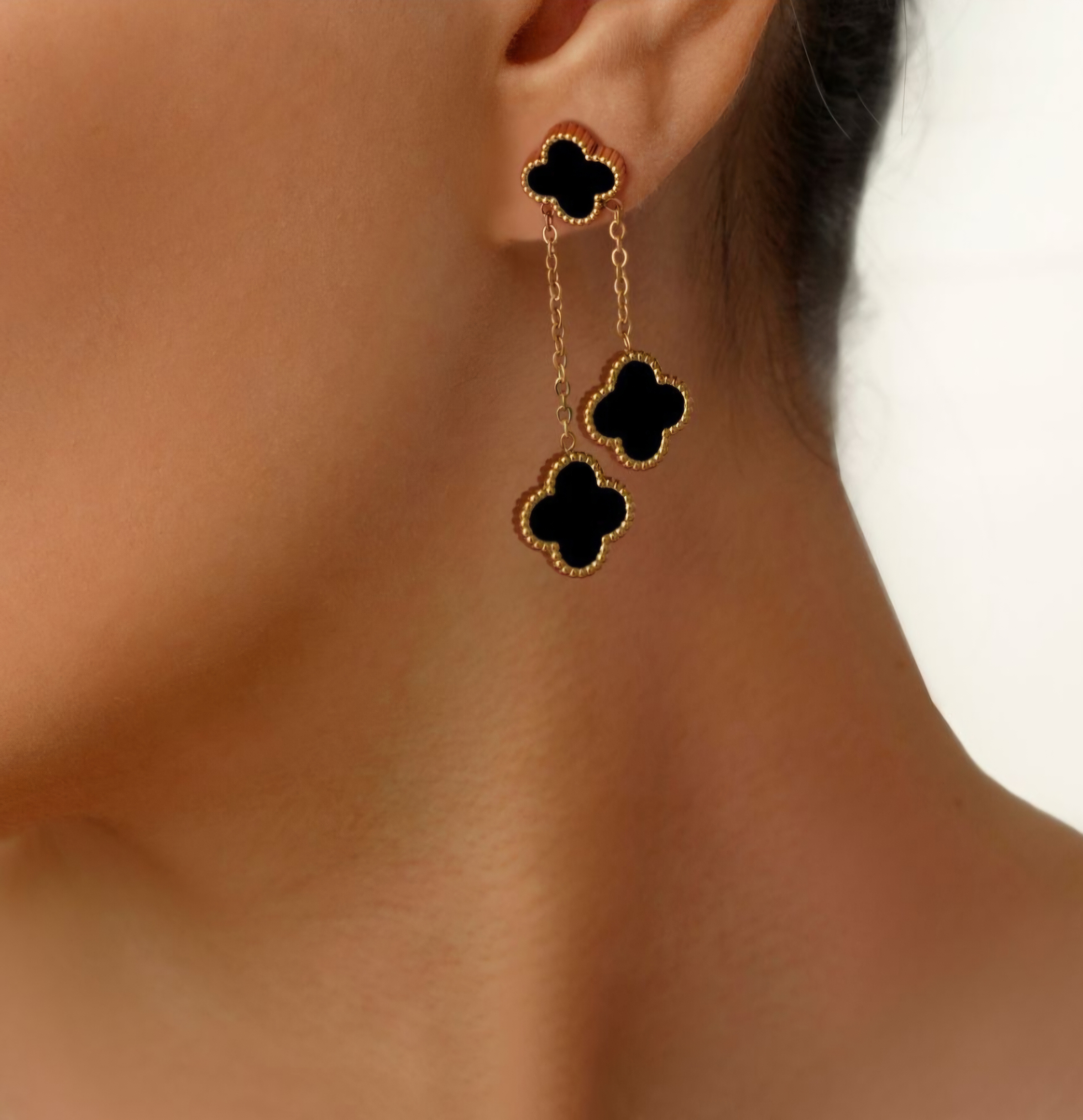 گوشواره آویز ونکلیف مشکی برند استیل