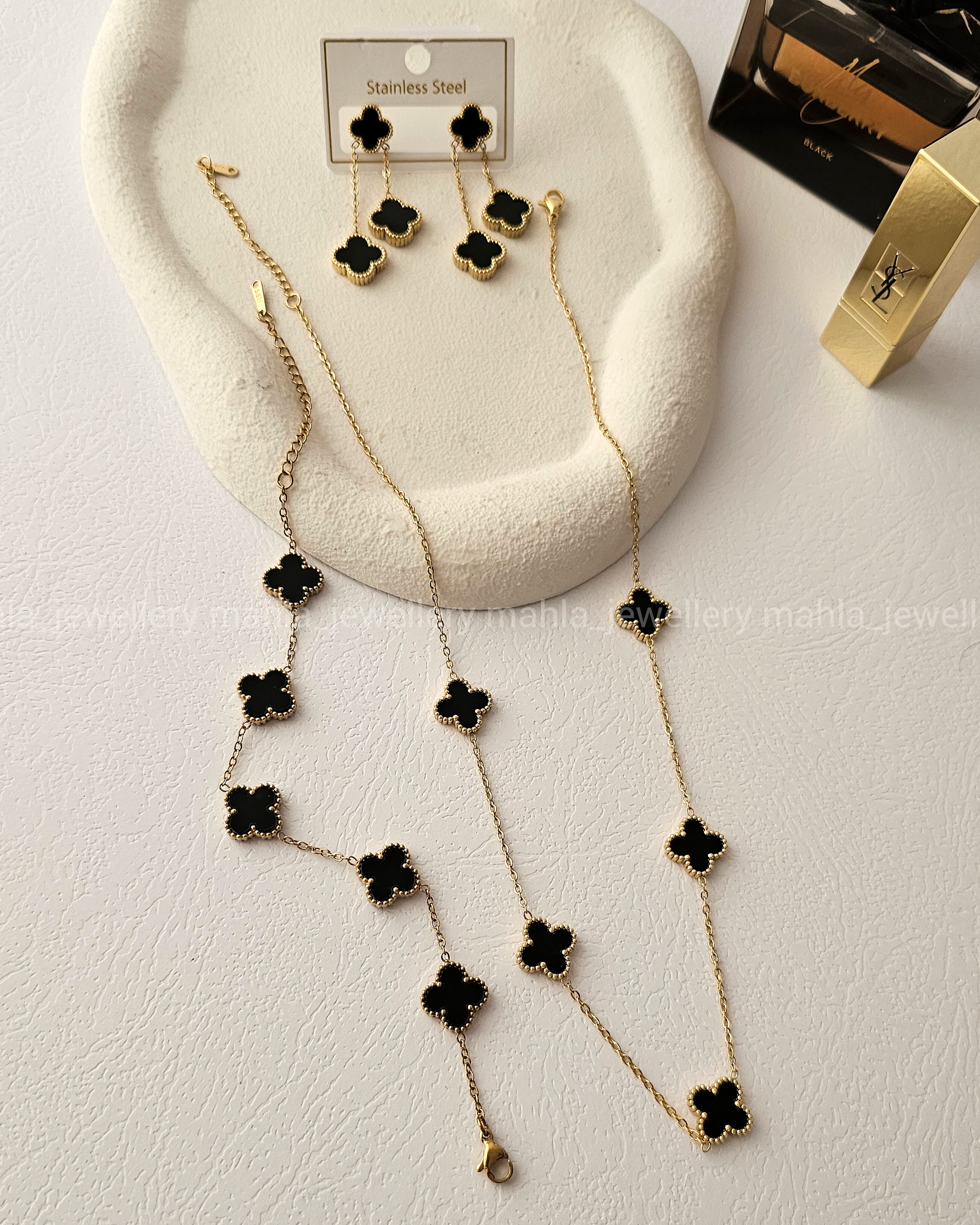 سرویس پنج گل ونکلیف مشکی با حک برند