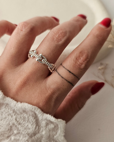 انگشتر فری سایز تیفانی نگیندار سیلور برند ترندی