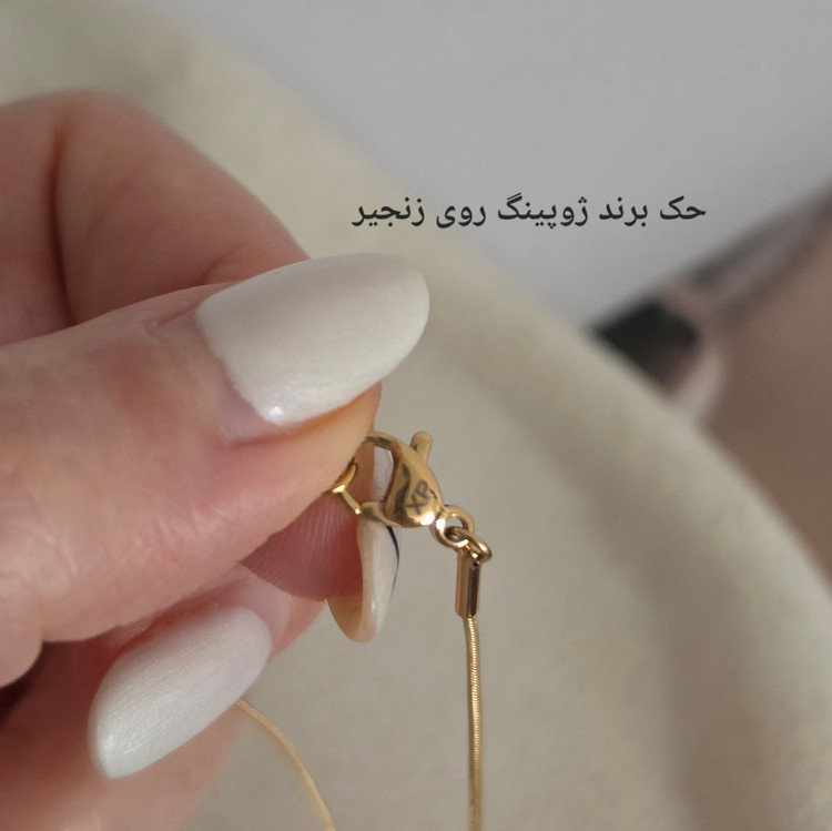 نیمست اشکی نگین سواروسکی ظریف طلایی با حک برند ژوپینگ اصل و ضد حساسیت