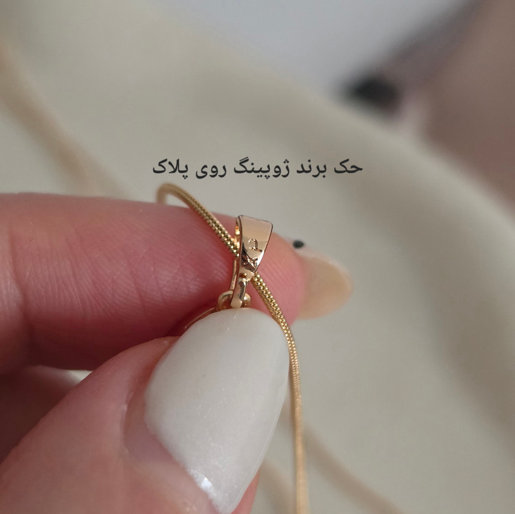 نیمست اشکی نگین سواروسکی ظریف طلایی با حک برند ژوپینگ اصل و ضد حساسیت